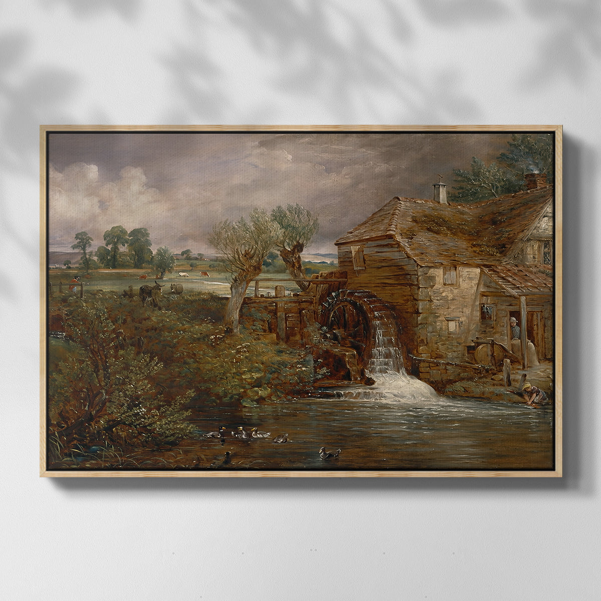 Parham Mill, Gillingham, 1826 - Floater Framed Canvas Print