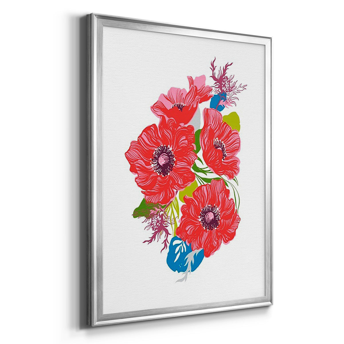 Brilliant Poppies I - Modern Framed Canvas Print