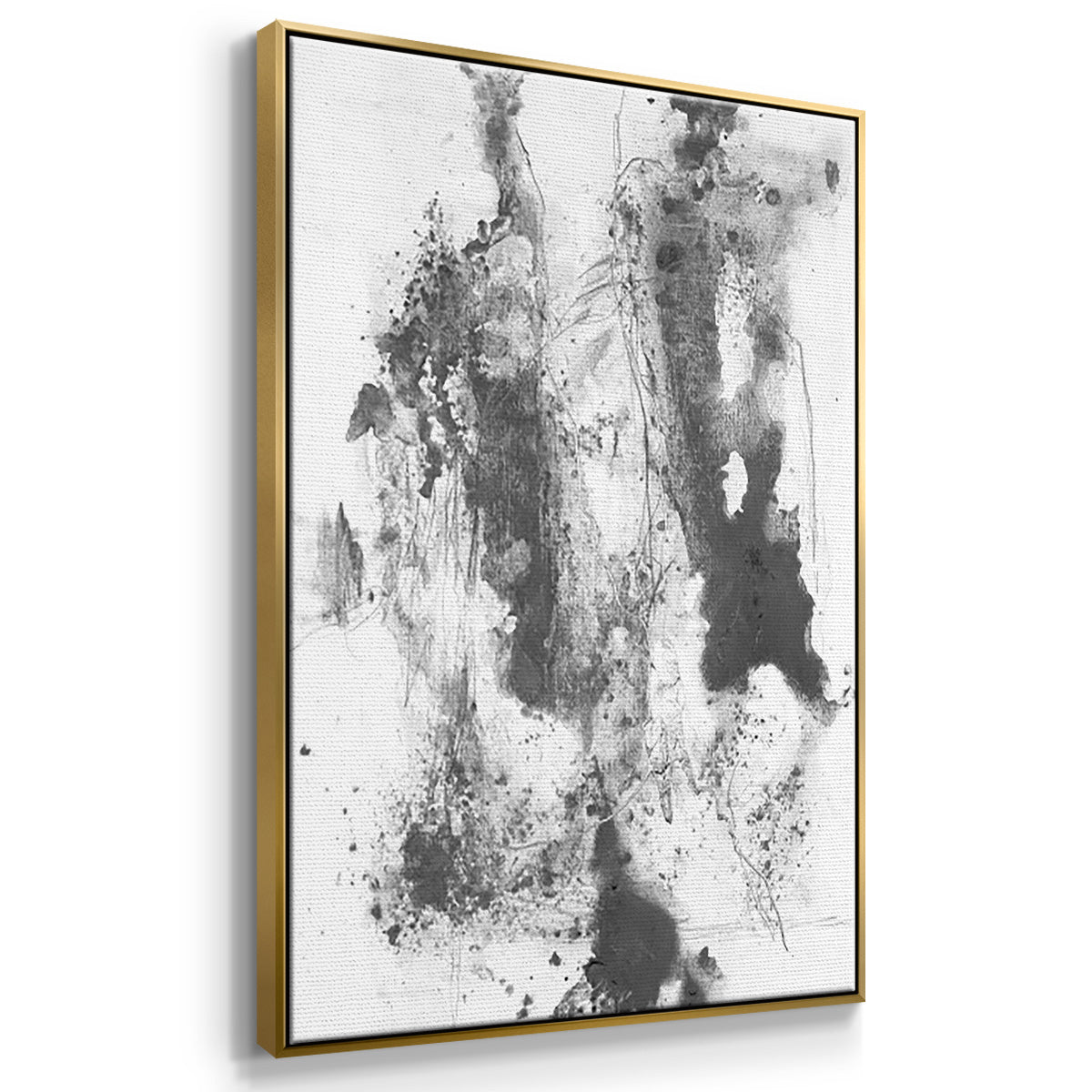 Graphite Abstract I - Floater Framed Canvas Set