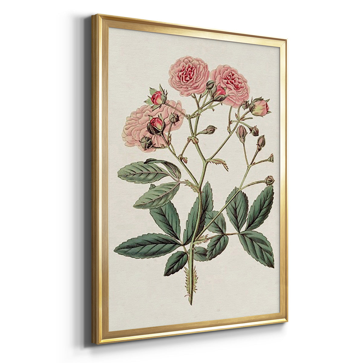 Pink Floral Mix V - Modern Framed Canvas Print
