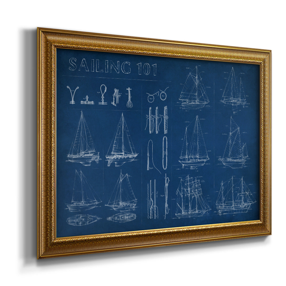 Sailing Infograph Premium Framed Canvas- Ready to Hang