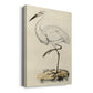 Embellished Antique Heron III (ASH) Premium Gallery Wrapped Canvas - Ready to Hang