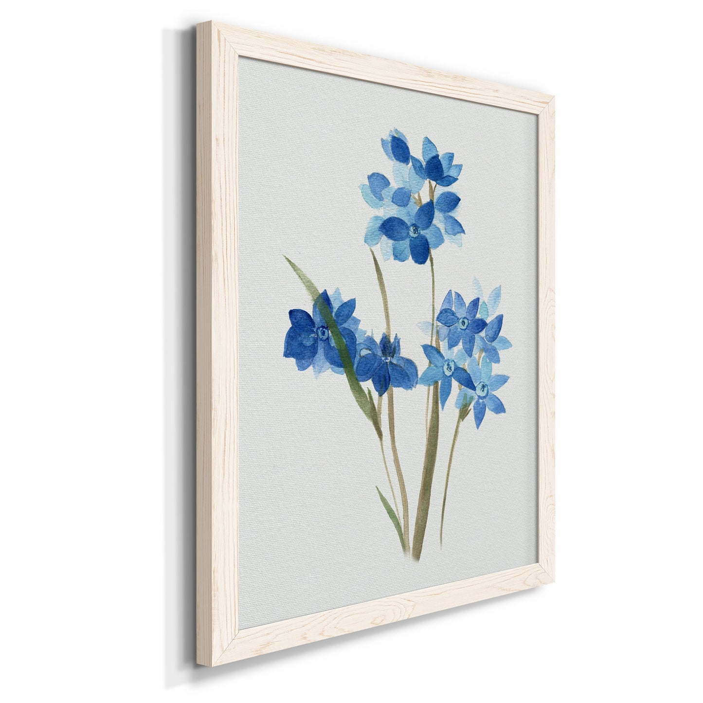 Blue Blossom Botanical I - Premium Canvas Framed in Barnwood - Ready to Hang