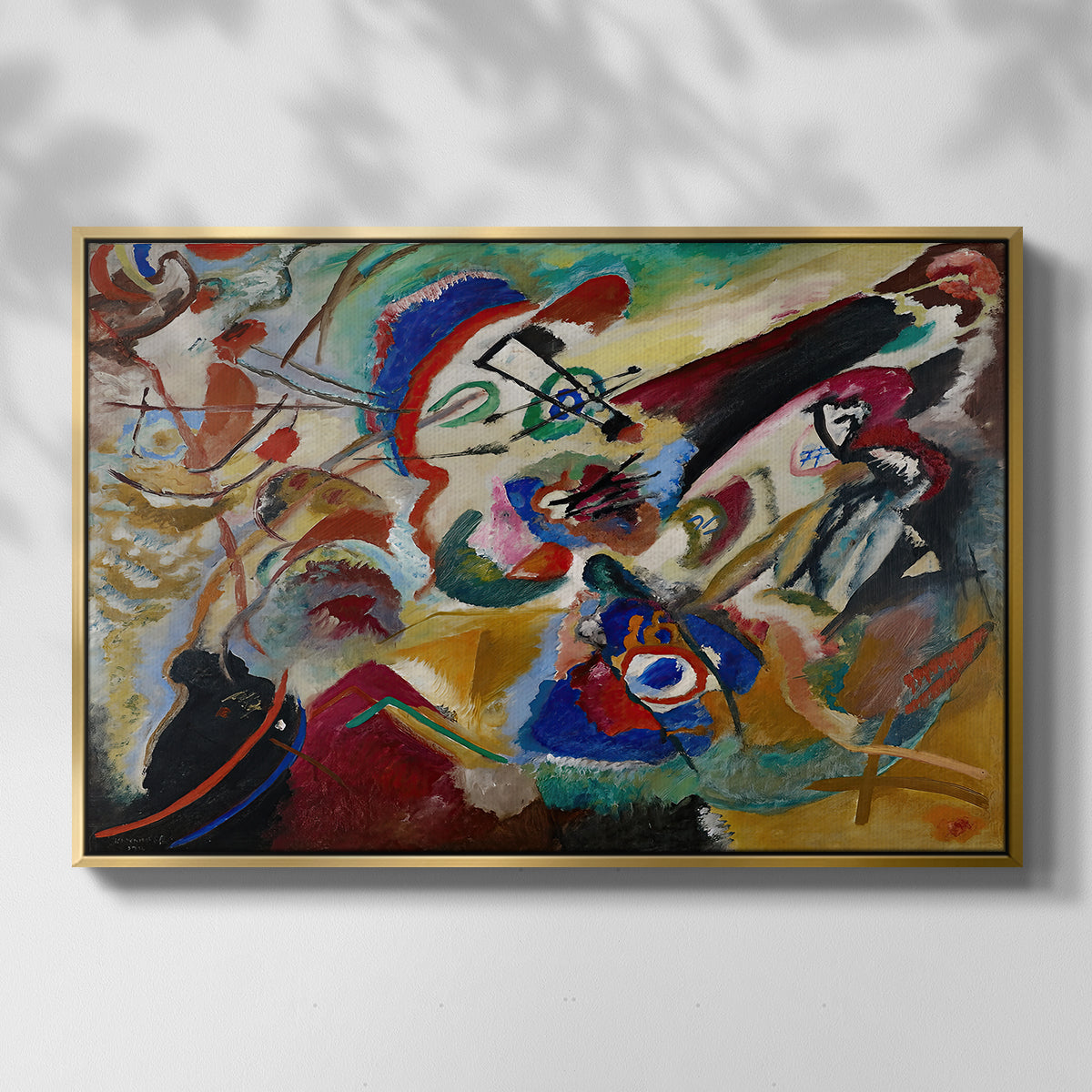 Fragment 2 for Composition VII, 1913 - Floater Framed Canvas Print