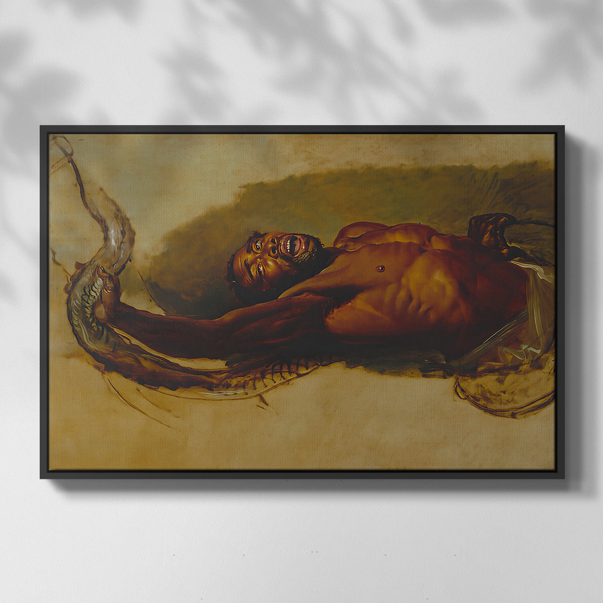 Man Struggling with a Boa Constrictor, c. 1803 - Floater Framed Canvas Print