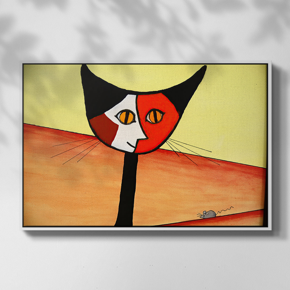 Picasso's Cat–El Gato - Floater Framed Canvas Print