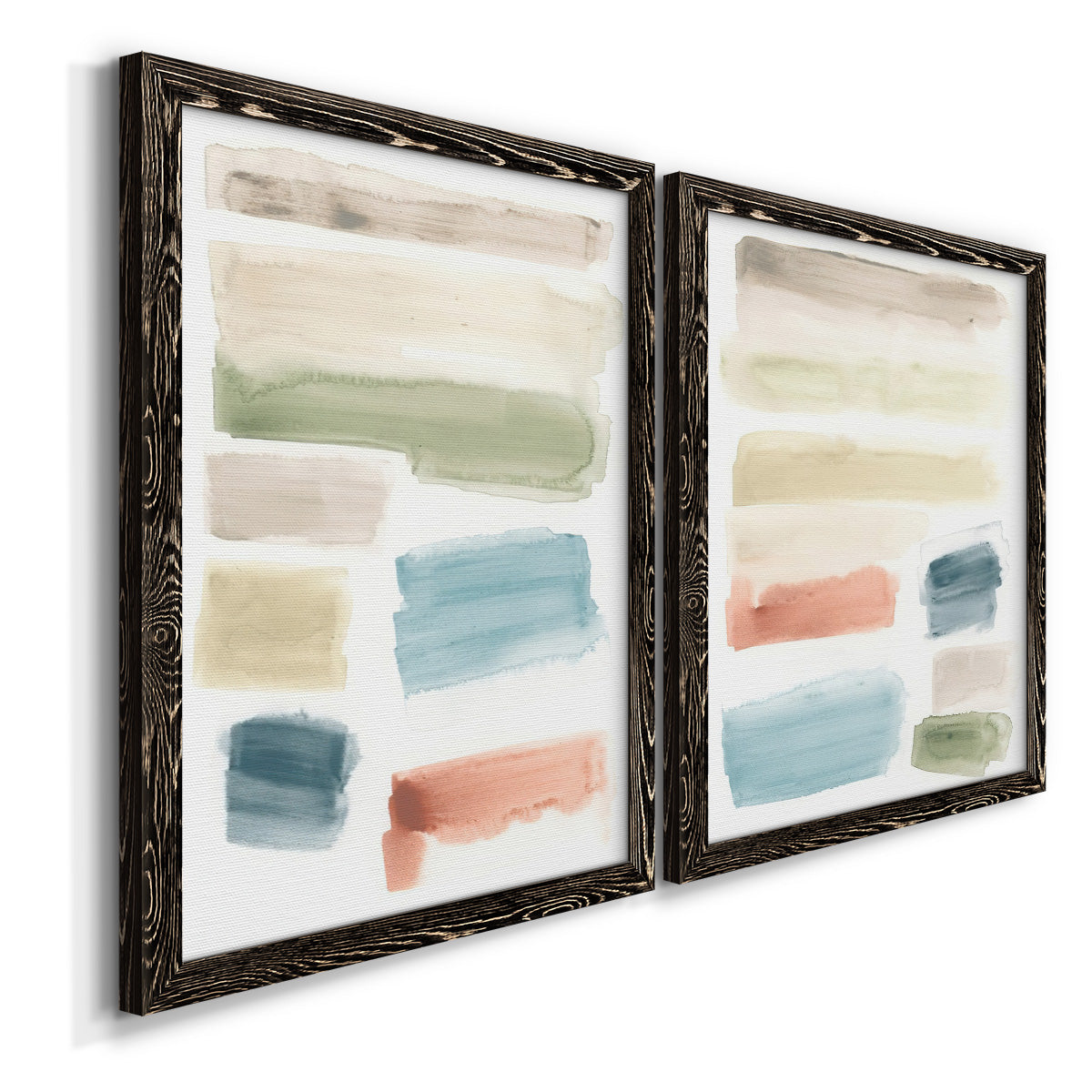 Watercolor Swatches I - Premium Framed Canvas 2 Piece Set - Ready to Hang