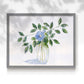 45308,watercolor,painting,flower,blue flower,green leaves,glass vase,nature art,interior decor,botanical art,floral,contemporary art,still life,home decor,tranquil,wall art,visual art,creative,handmade,craft,aesthetic,design,artist,beauty,calming,elegant,traditional,exhibition,soft colors,natural elements,craftsmanship,decor,floral arrangement,artwork,leaf,simplicity,Re-stickable,Plants & Flowers