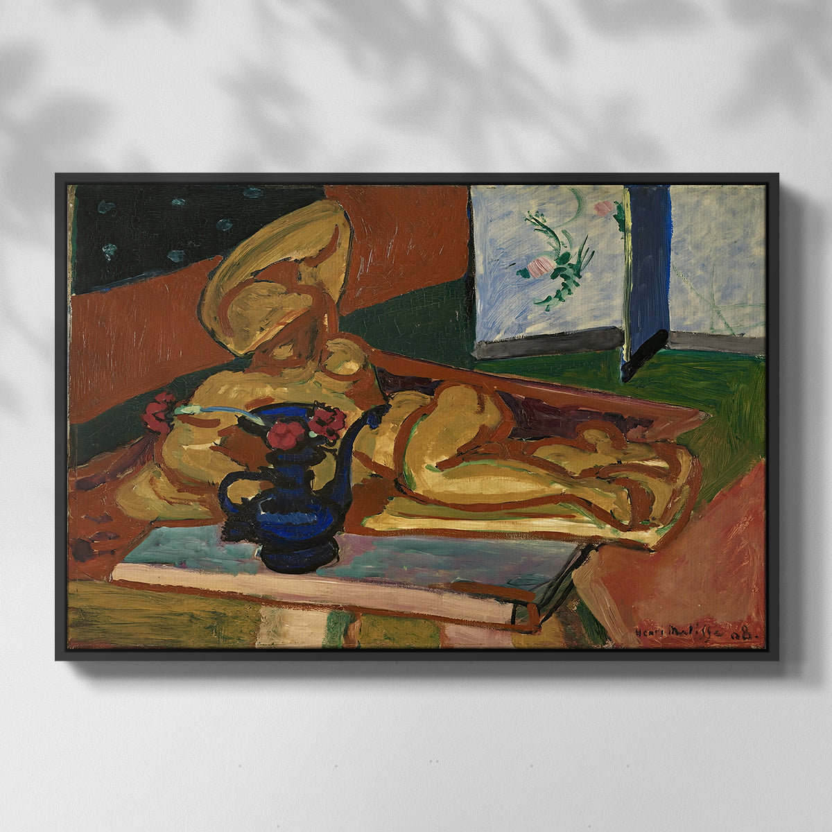 Sculpture and Persian Vase (The Bronze Figure), 1908 - Floater Framed Canvas Print