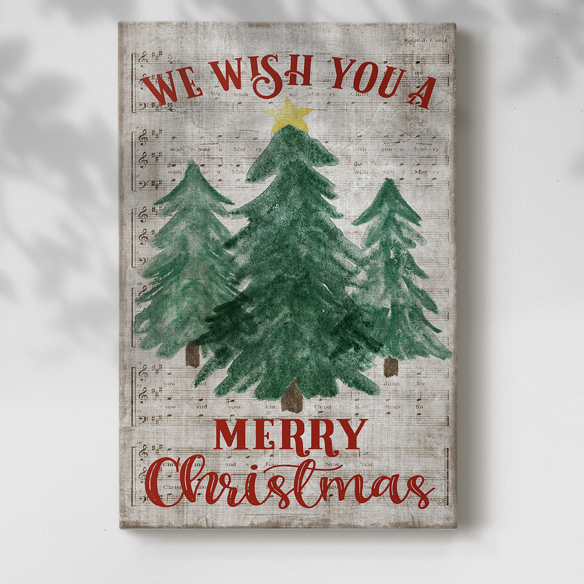 We Wish You A Merry Christmas - Gallery Wrapped Canvas