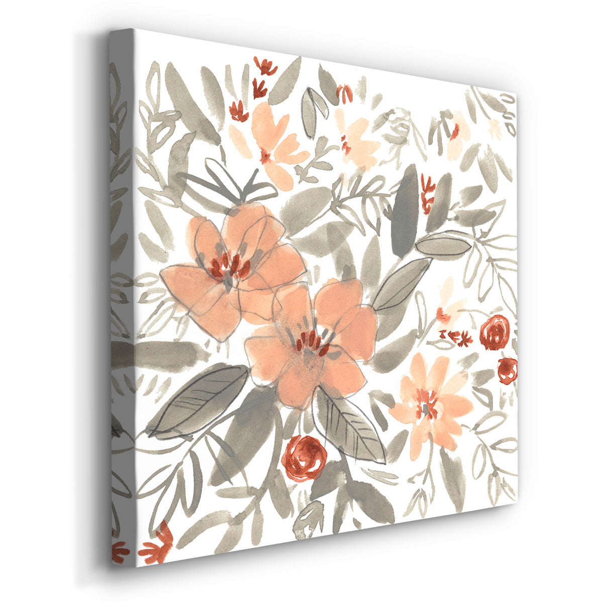 Peach & Rust Blooms I - Canvas Art Print