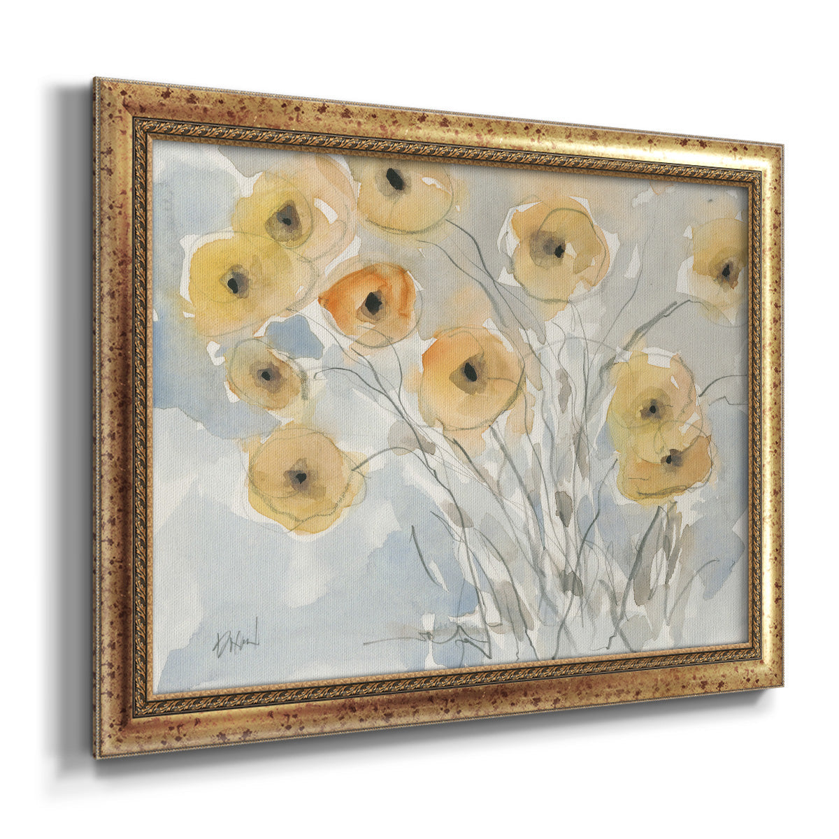 Sunset Poppies II Premium Framed Canvas- Ready to Hang