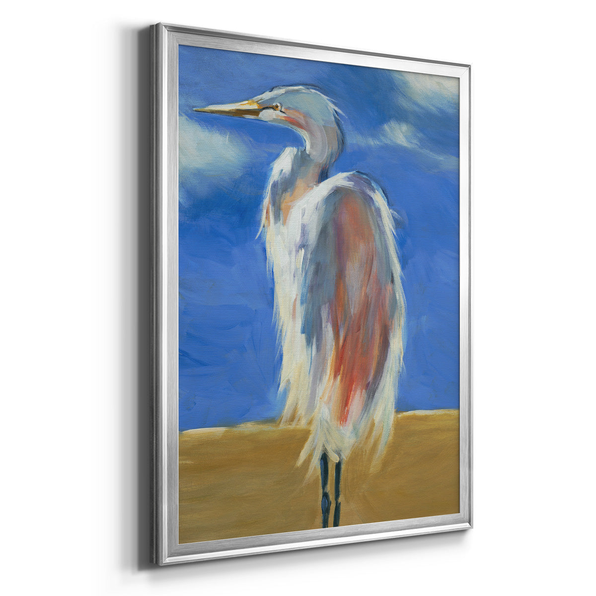 Blue Heron - Modern Framed Canvas Print