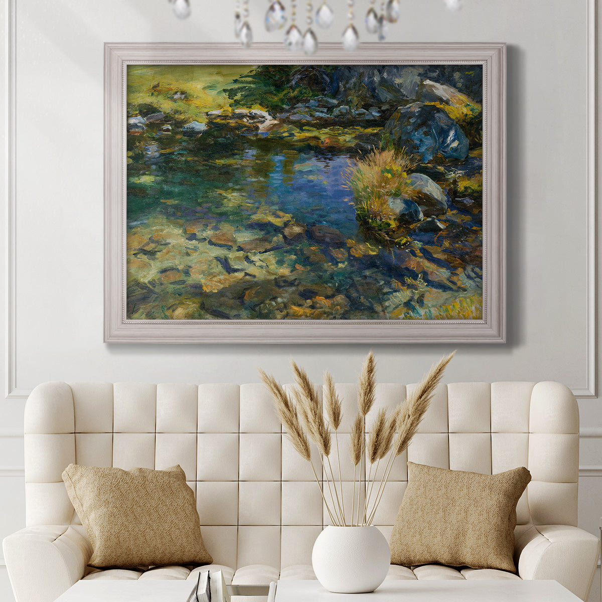 Alpine Pool - Ornate Framed Canvas Print