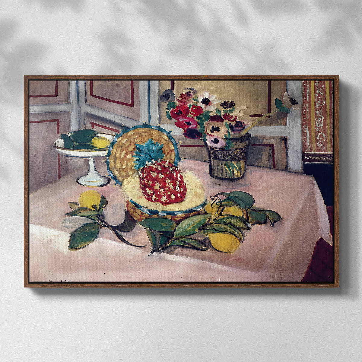 Still Life with Pineapple and Lemons, 1925 - Floater Framed Canvas Print