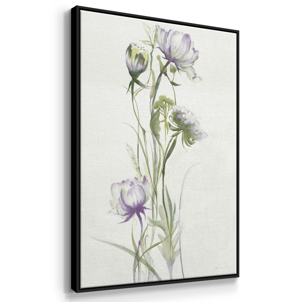 Late Summer Wildflowers I V30 - Framed Premium Gallery Wrapped Canvas L Frame - Ready to Hang