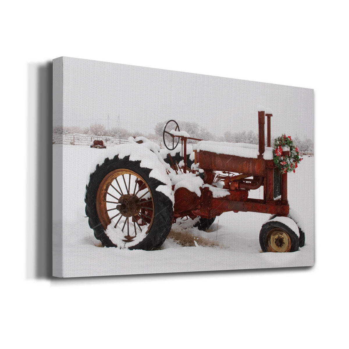 Christmas Tractor - Premium Gallery Wrapped Canvas  - Ready to Hang