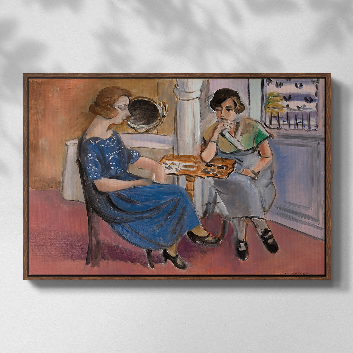 Domino Players, 1921 - Floater Framed Canvas Print