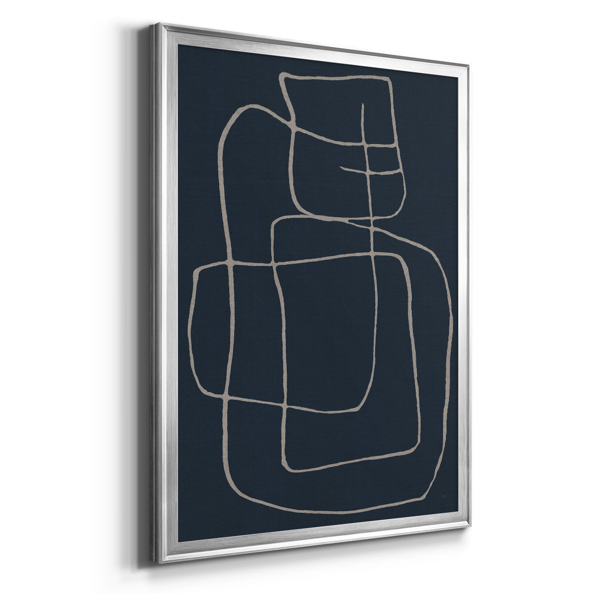 Shapes and Night Sky II - Modern Framed Canvas Print