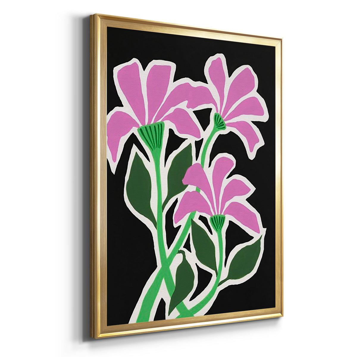 Pop Flowers V - Modern Framed Canvas Print