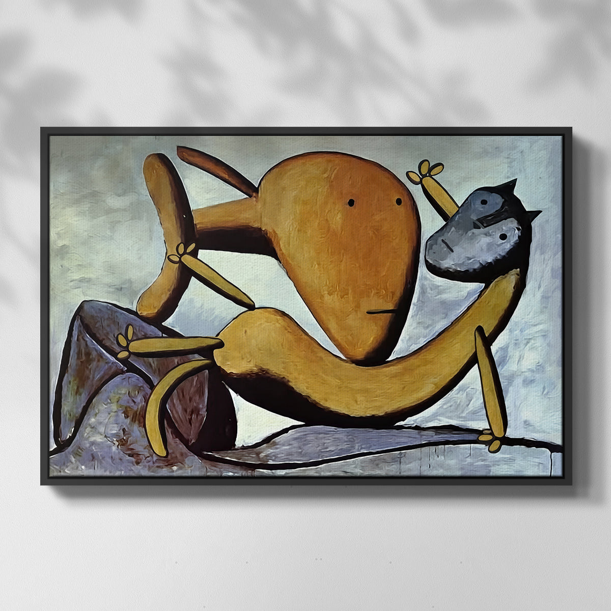 Cat and Big Fish, c. 1931 - Floater Framed Canvas Print