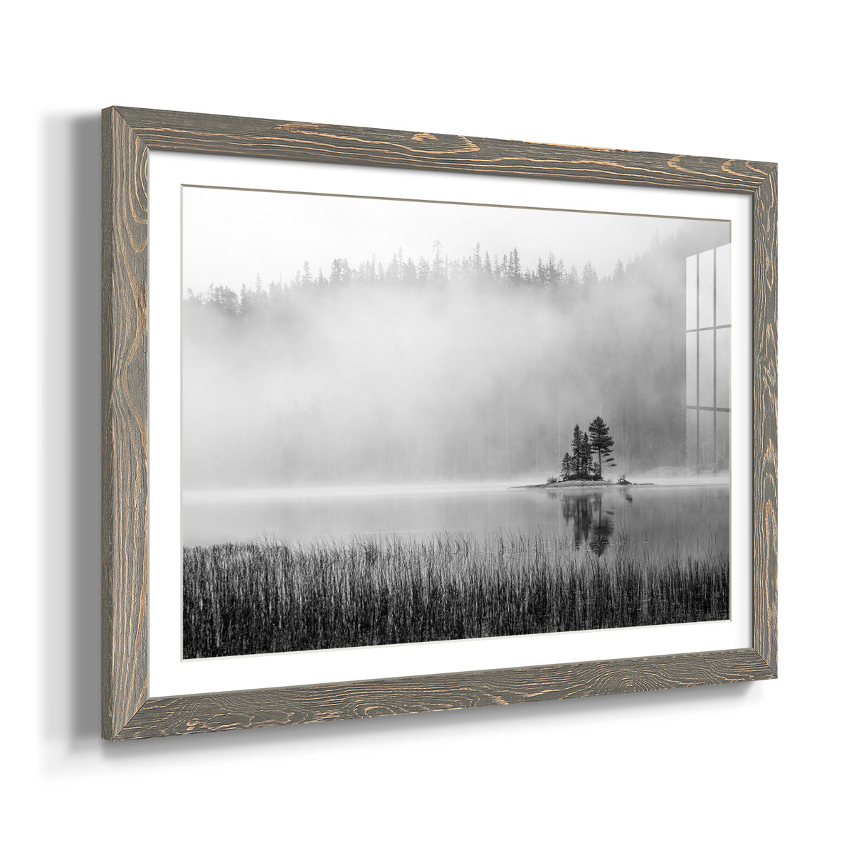 Island Fog - Barnwood Framed Art Print