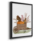 Squirrels In Pumpkin Wheelbarrow - Modern Framed Canvas Print