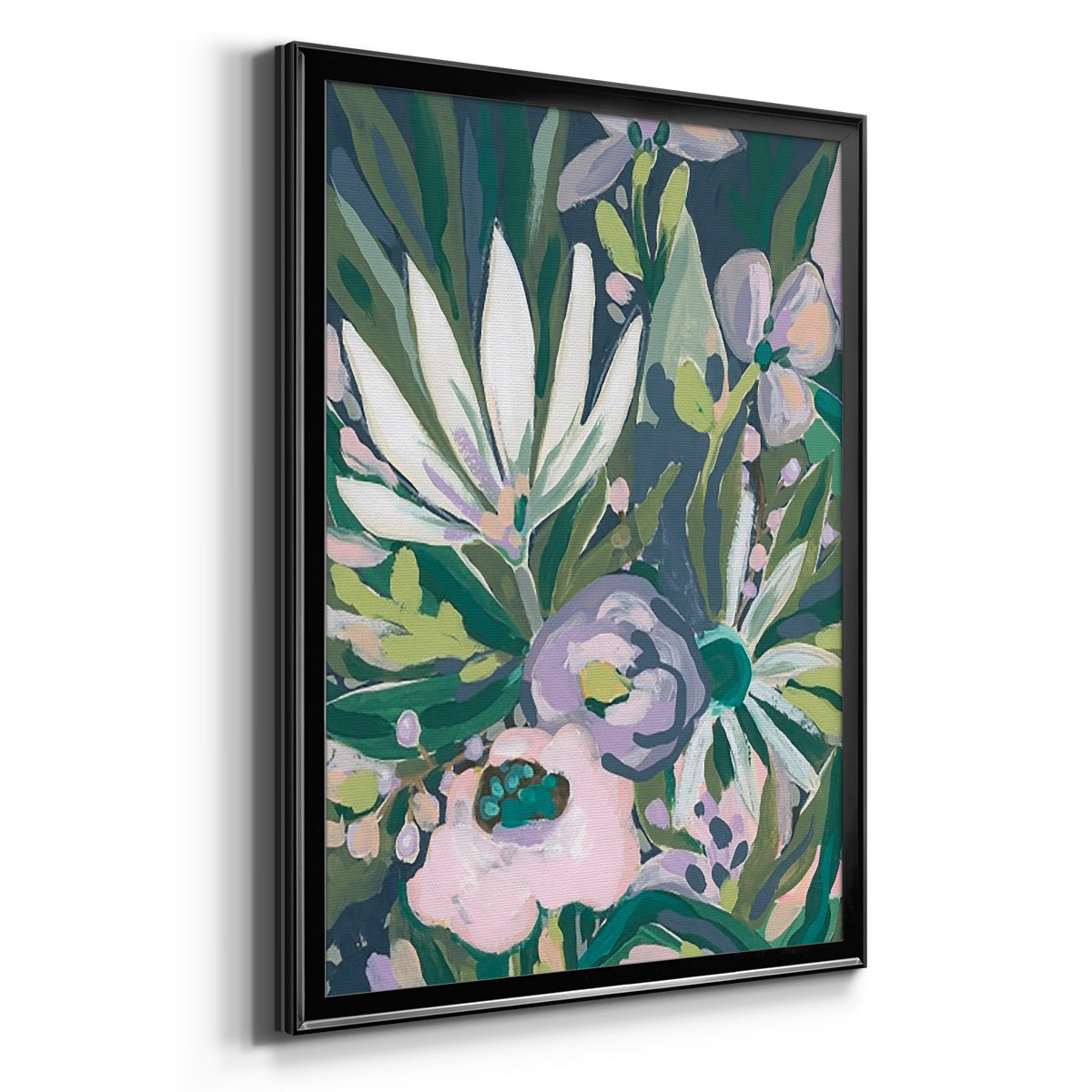 Purple Jungle Garden I - Modern Framed Canvas Print