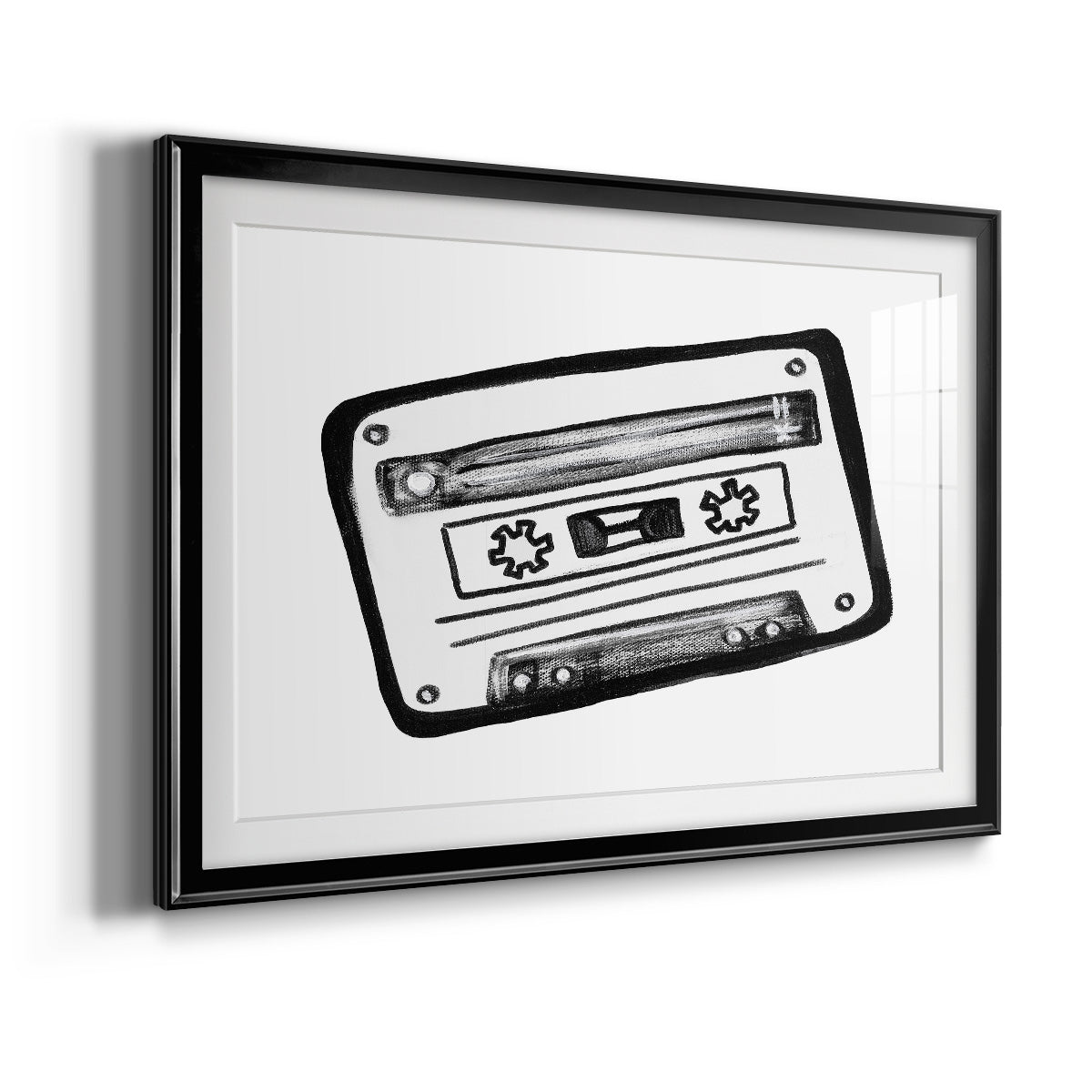 Cassette Sketch Premium Framed Print - Ready to Hang