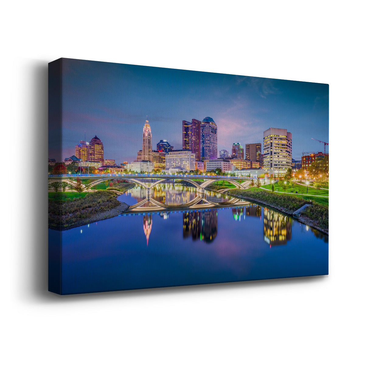Columbus, Ohio at Night - Canvas Art Print