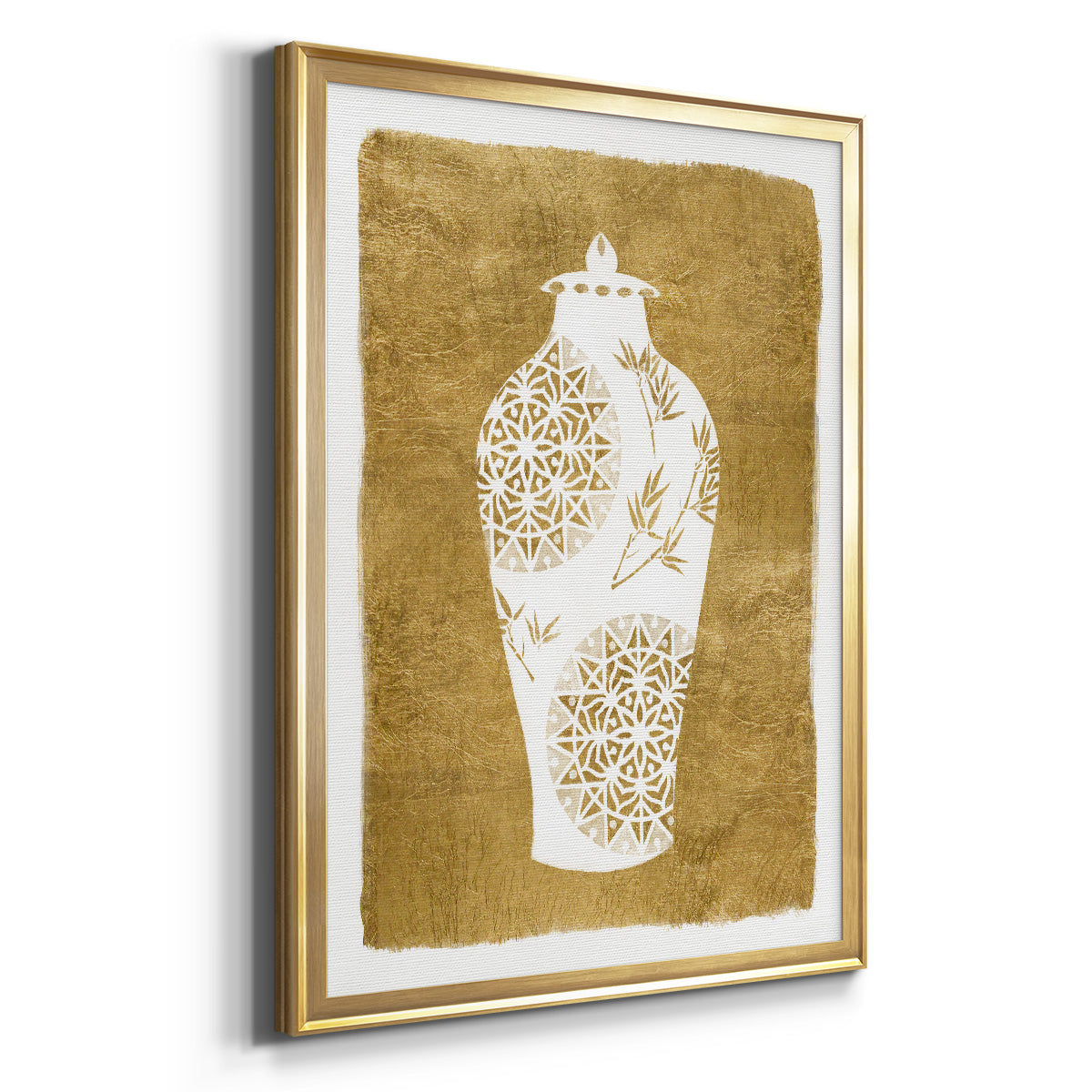 Golden Urn II - Modern Framed Canvas Print