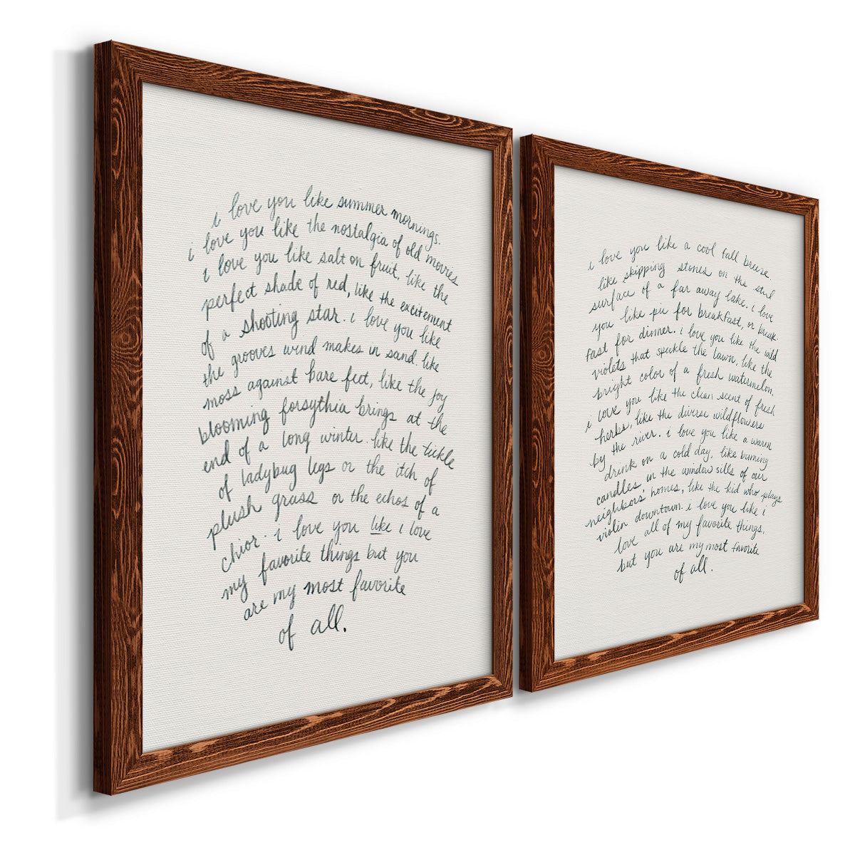 Letter to a Lover I - Premium Framed Canvas 2 Piece Set - Ready to Hang