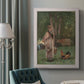 Realist genre scene of a milkmaid by Winslow Homer in an ornate weathered white frame displayed in a neutral interior setting.
