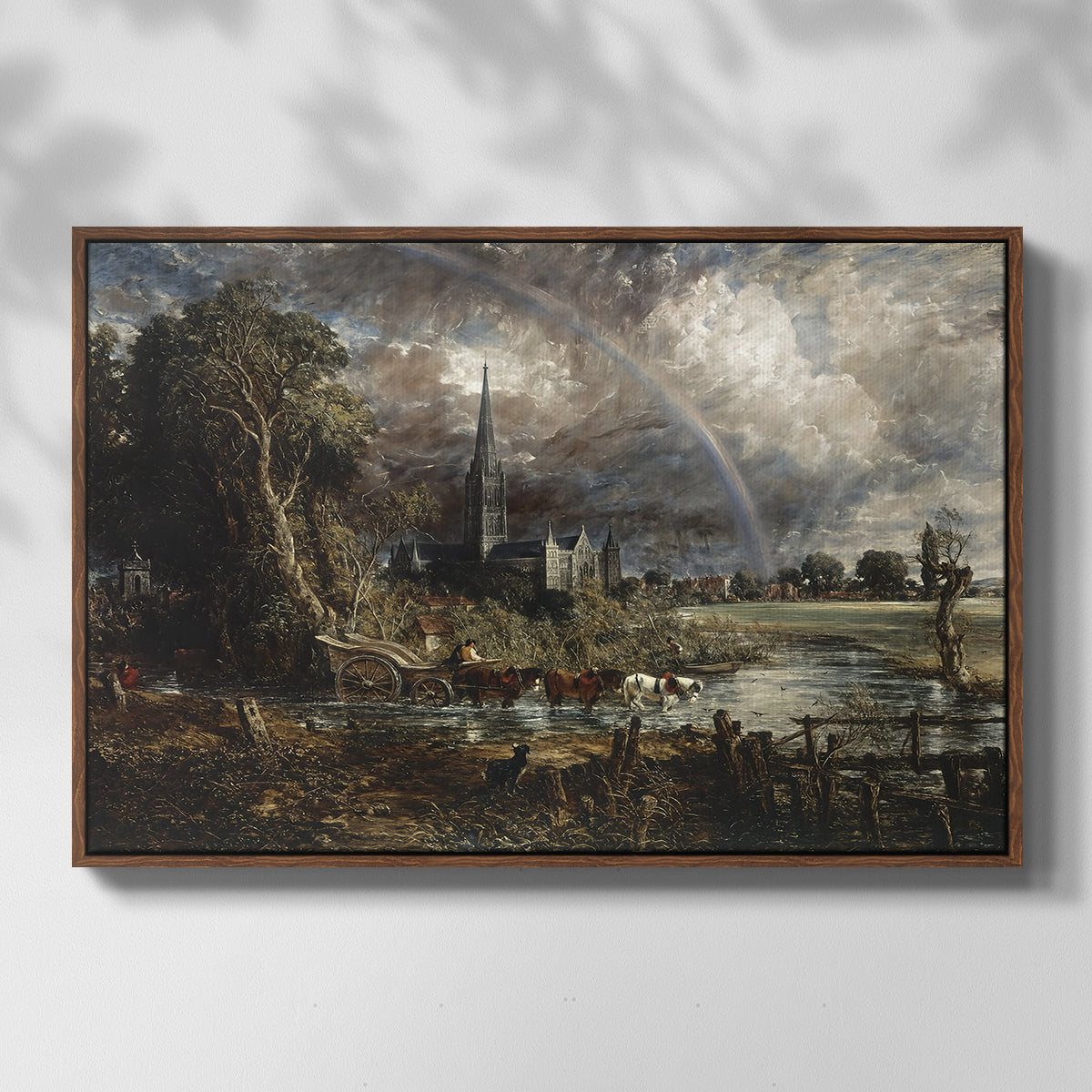 Salisbury Cathedral from the Meadows (Detail), 1831 - Floater Framed Canvas Print