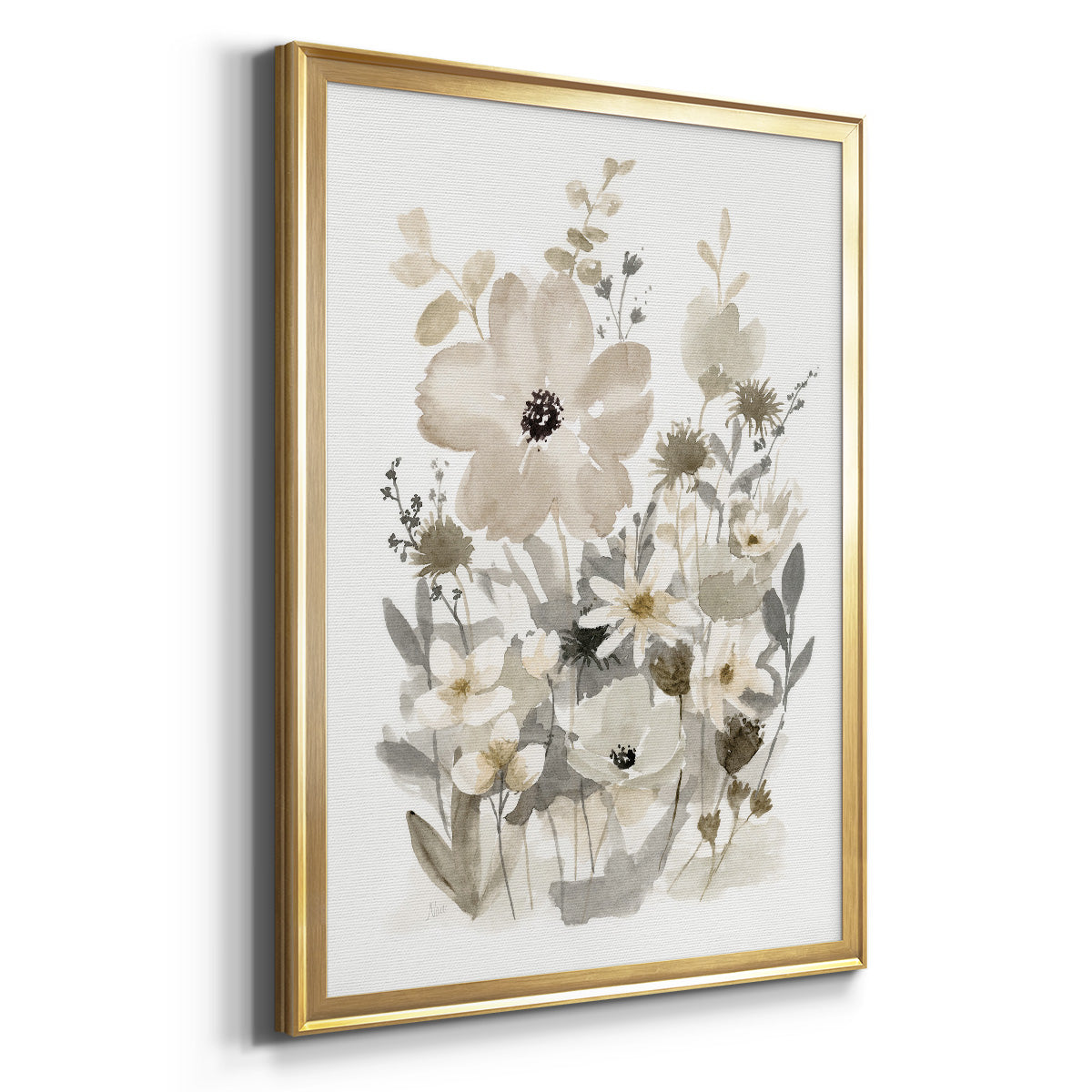 Neutral Nature I - Modern Framed Canvas Print