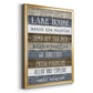 Simple Lake Rules - Modern Framed Canvas Print