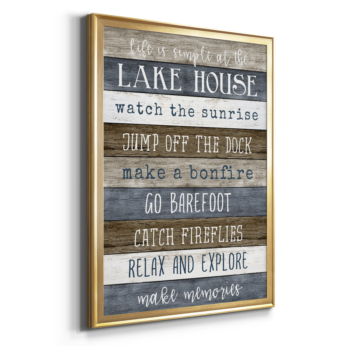 Simple Lake Rules - Modern Framed Canvas Print