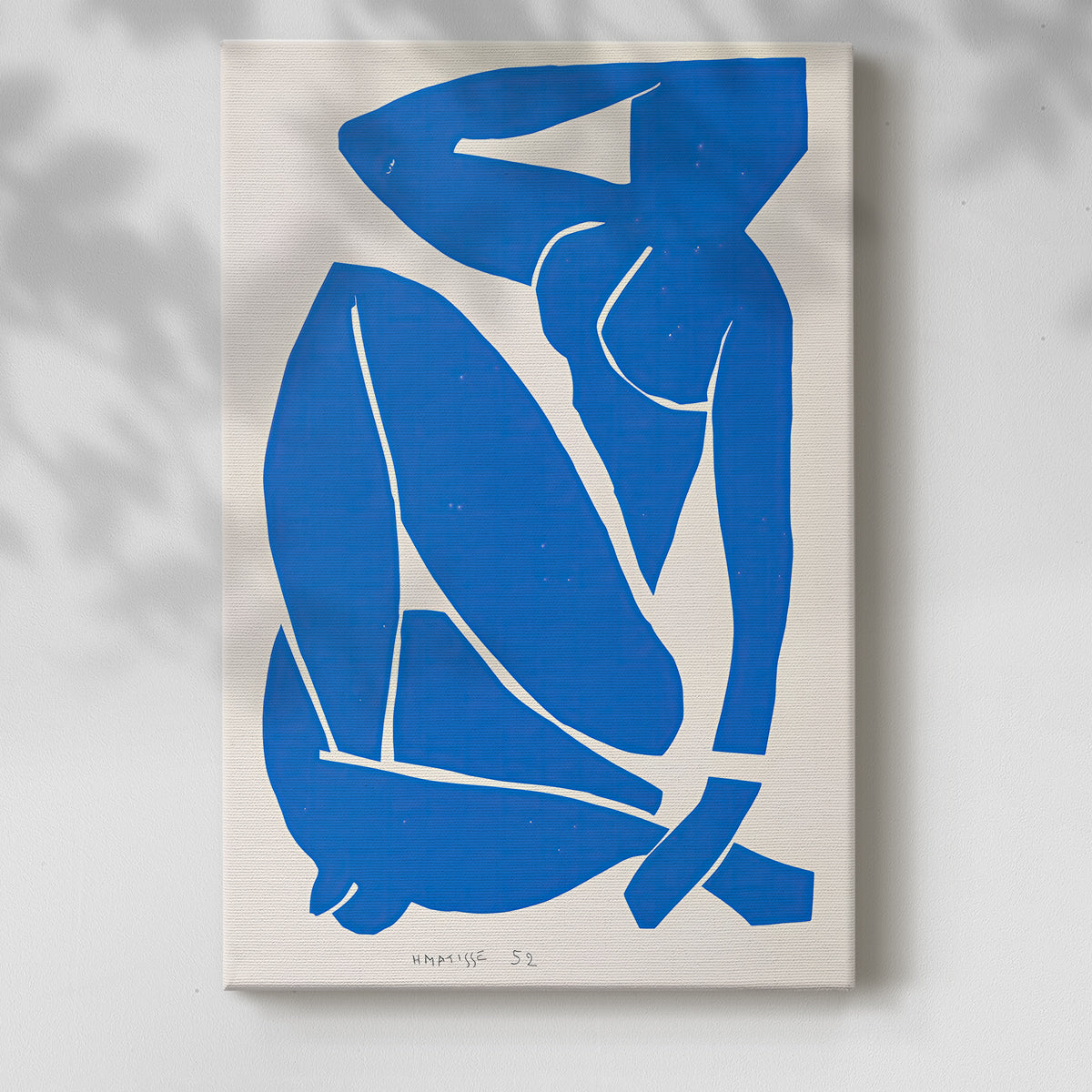 Canvas art print of a stylized composition with flat forms and strong silhouette with a soft shadow on a white background.