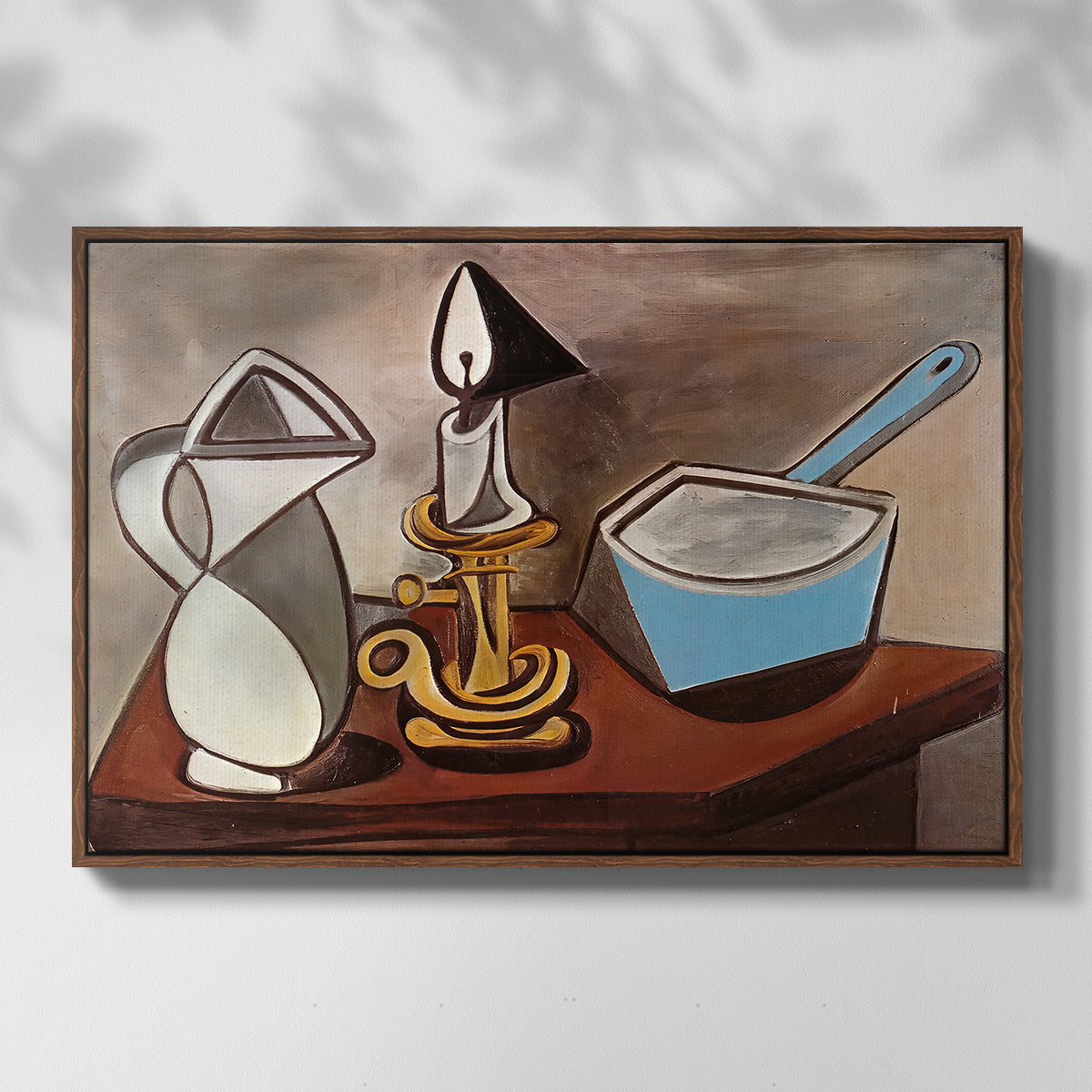 Jug, Candle, and Enamel Pan, 1950 - Floater Framed Canvas Print