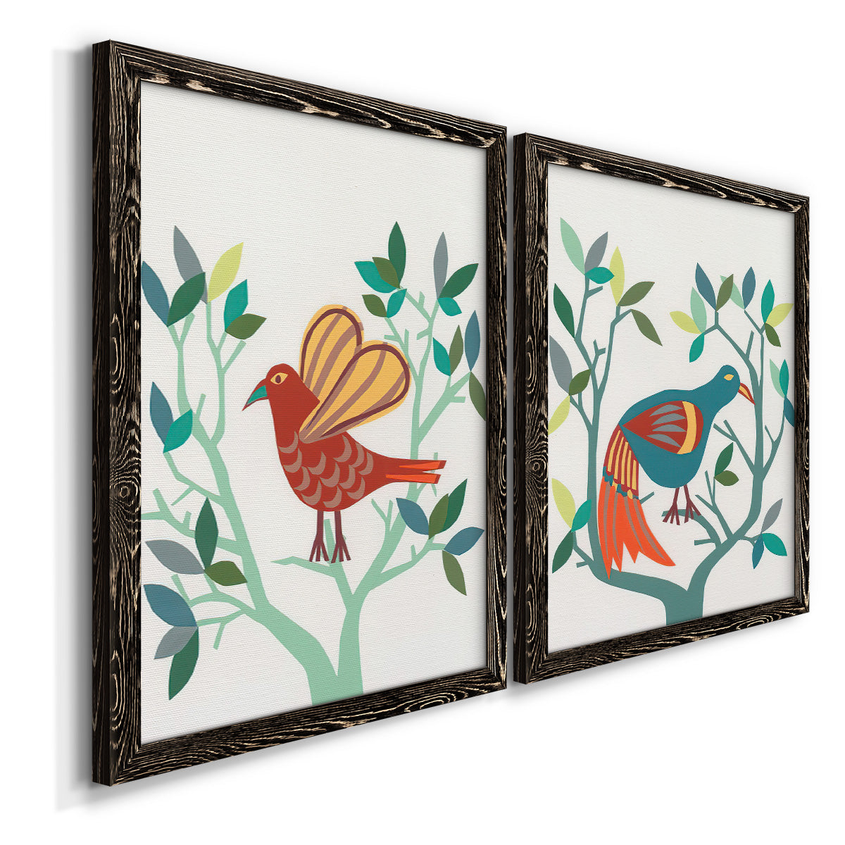 Whitty Bird I - Premium Framed Canvas 2 Piece Set - Ready to Hang