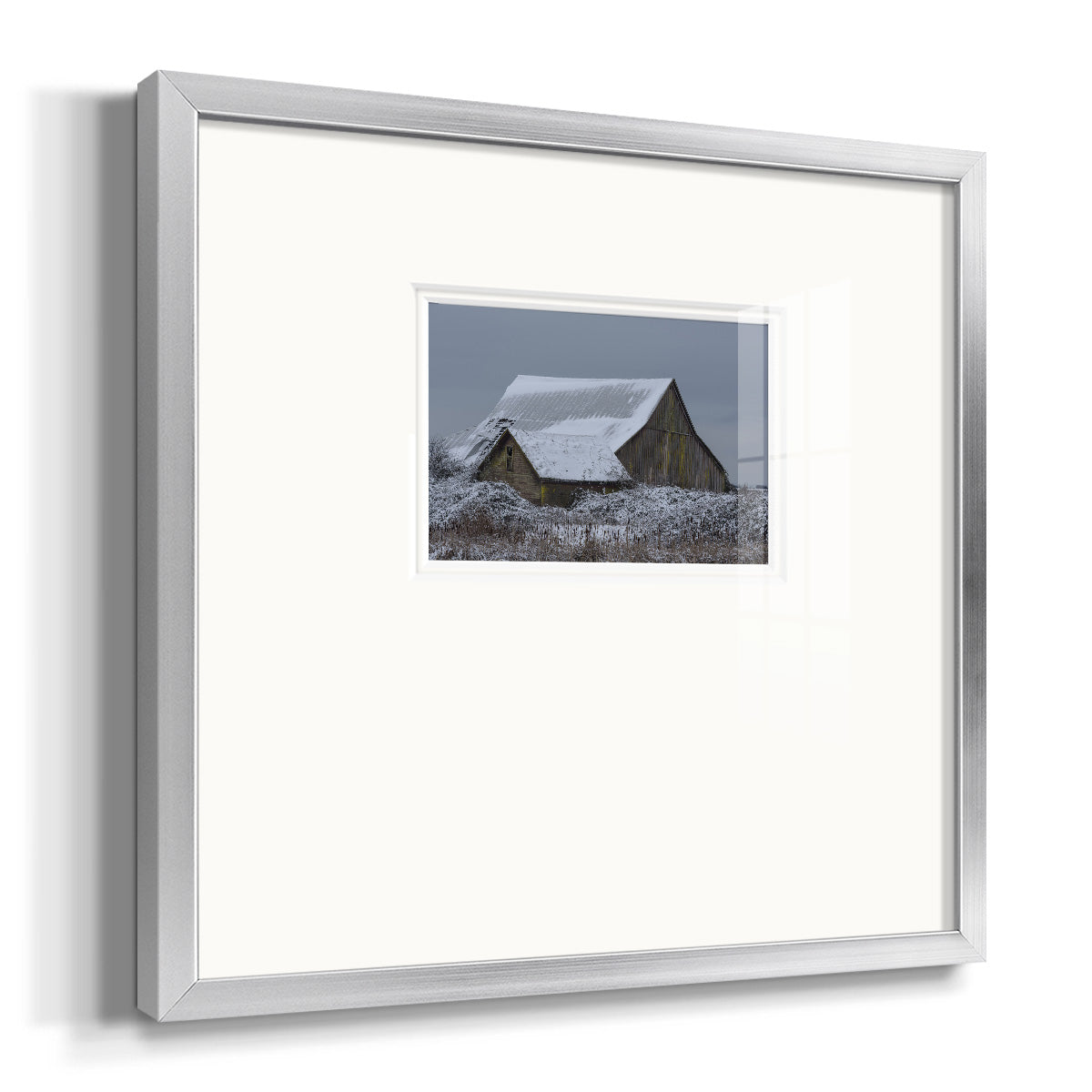 Winter Barn Premium Framed Print Double Matboard