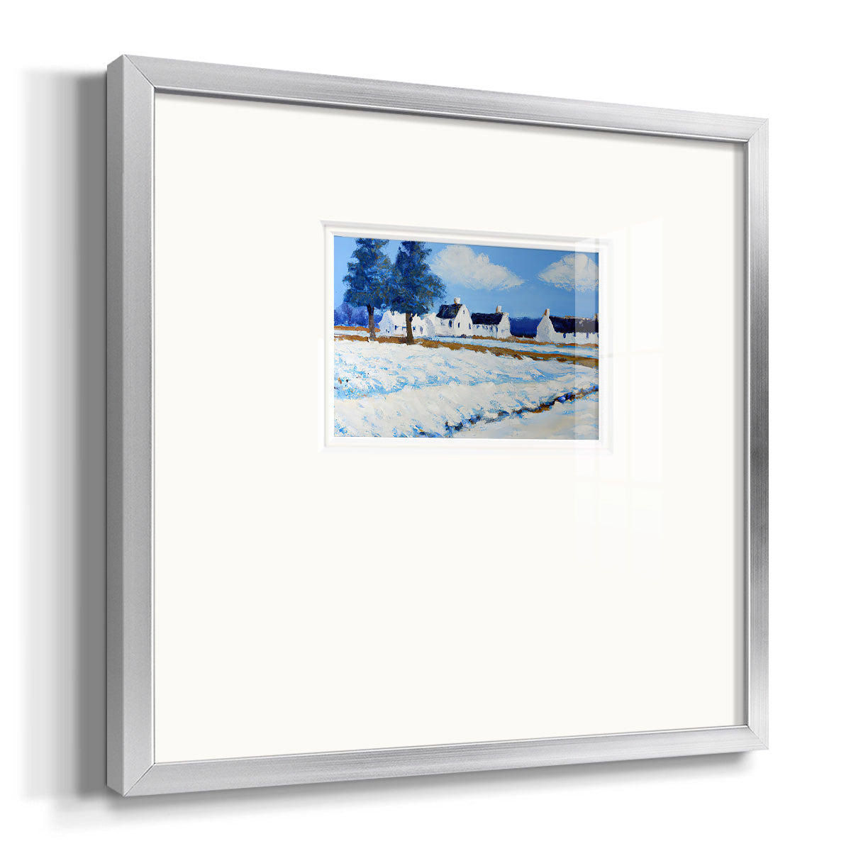 Winter Barn V Premium Framed Print Double Matboard