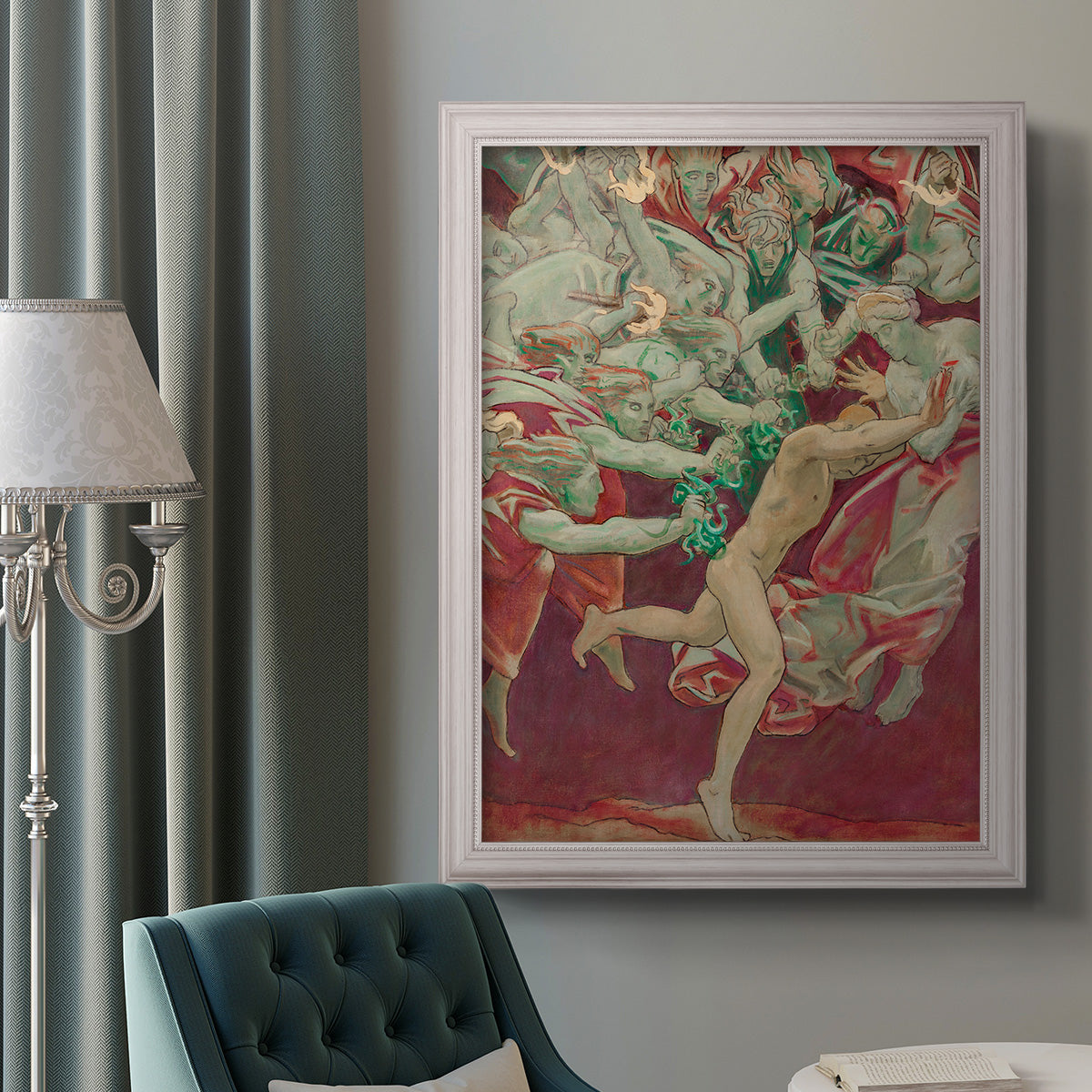 Orestes and the Furies - Ornate Framed Canvas Print