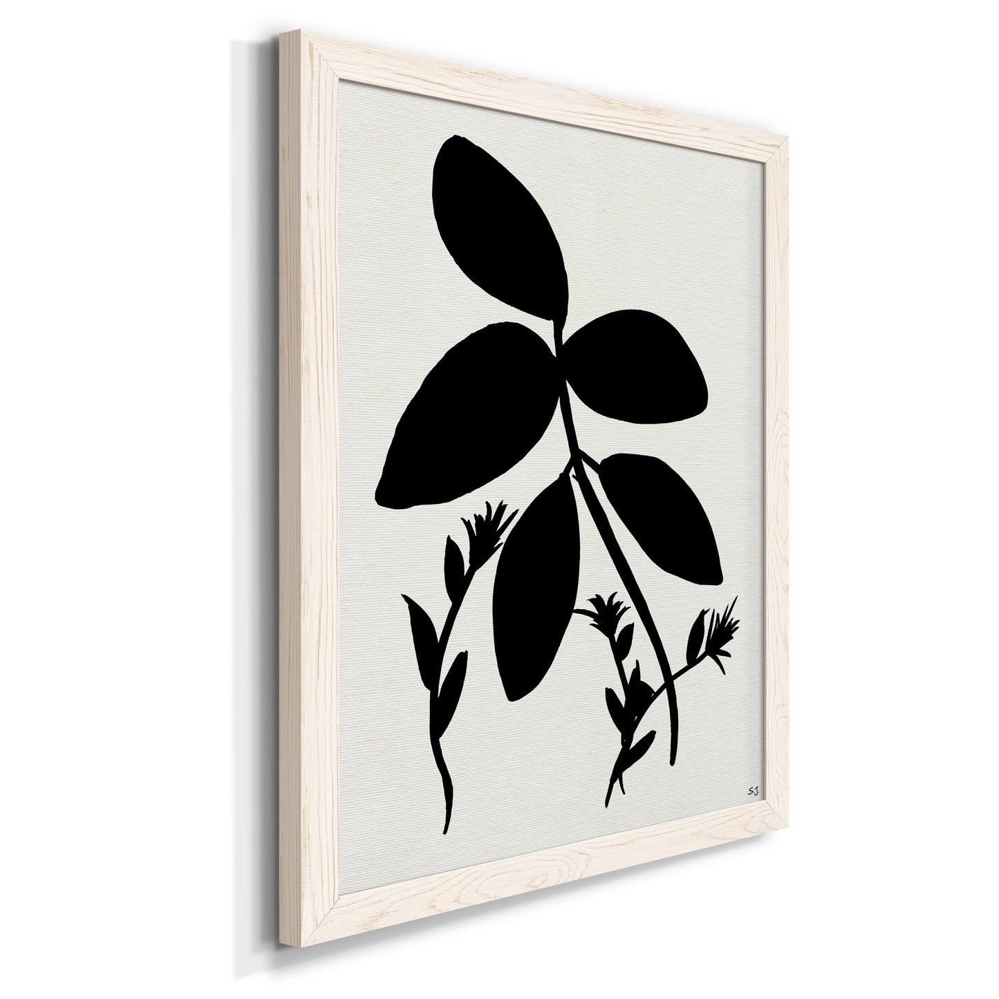 Silhouette Garden II - Barnwood Framed Canvas Print