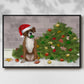 Christmas Boxer and Broken Christmas Tree - Framed Gallery Wrapped Canvas in Floating Frame