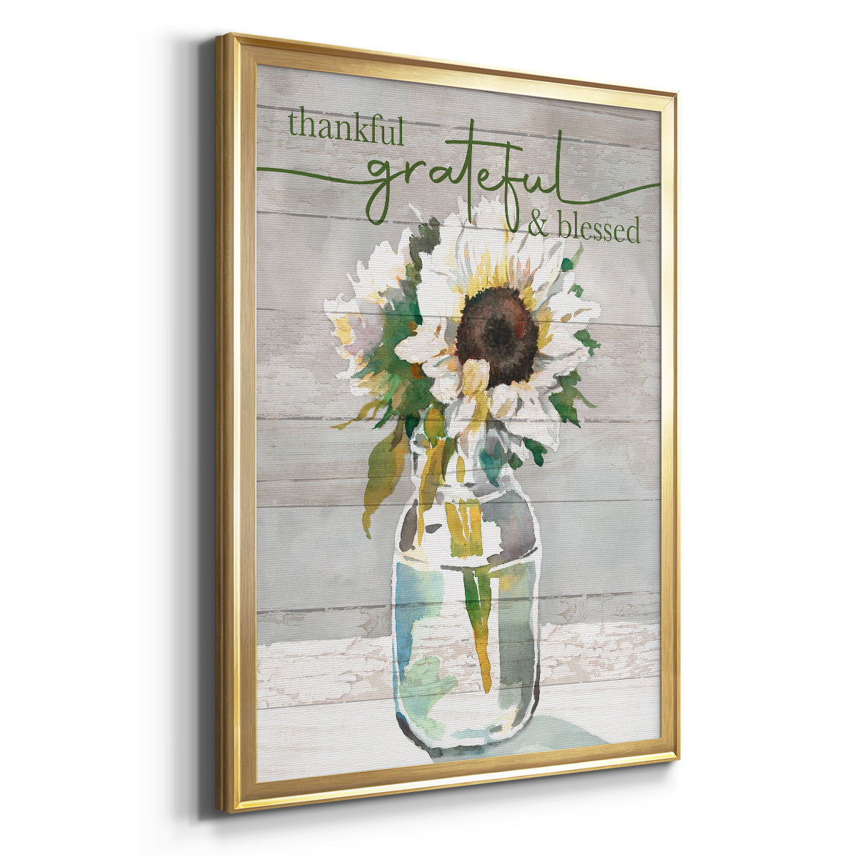 Thankful, Grateful, Blessed - Modern Framed Canvas Print