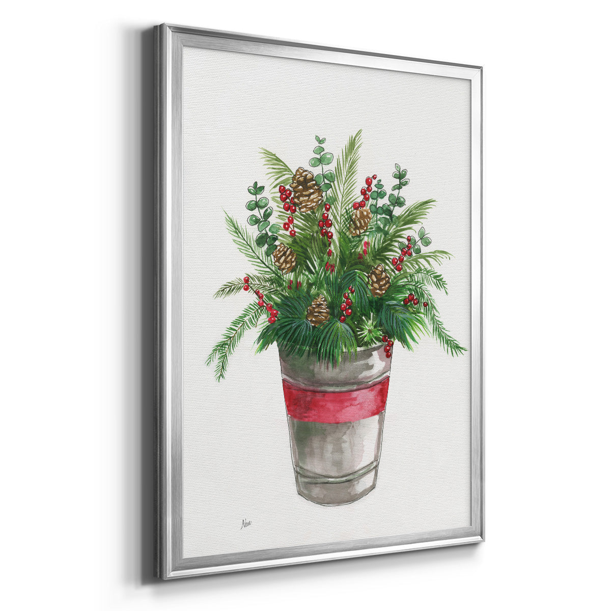 Winter Greens - Modern Framed Canvas Print