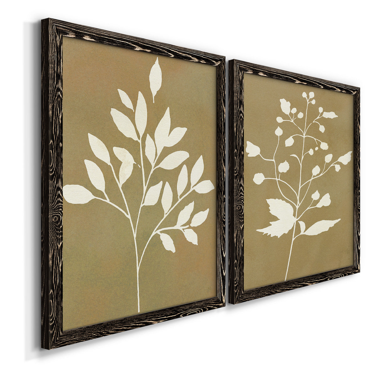 Honey Botanical I   - Premium Framed Canvas 2 Piece Set - Ready to Hang