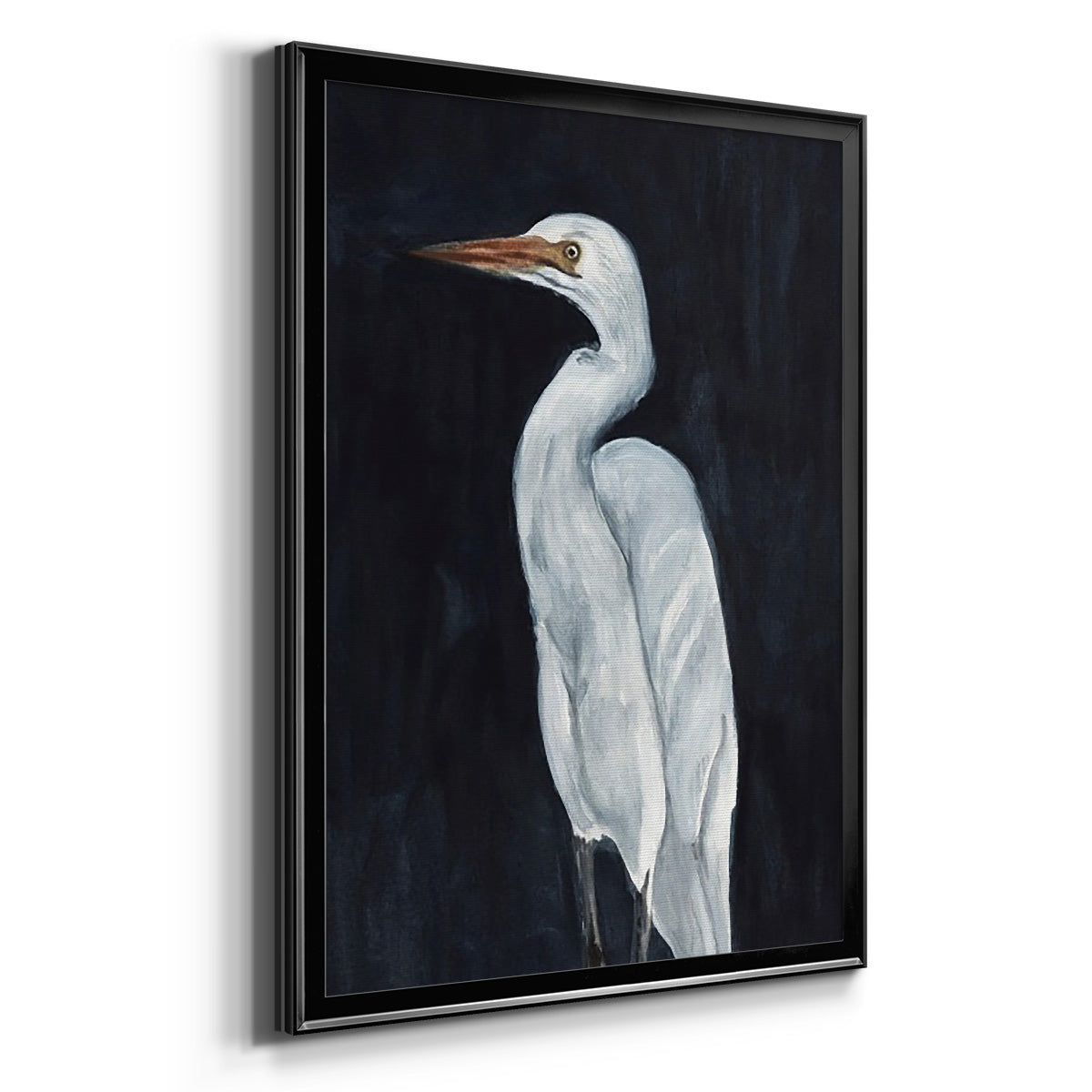 Calm Great Egret I - Modern Framed Canvas Print