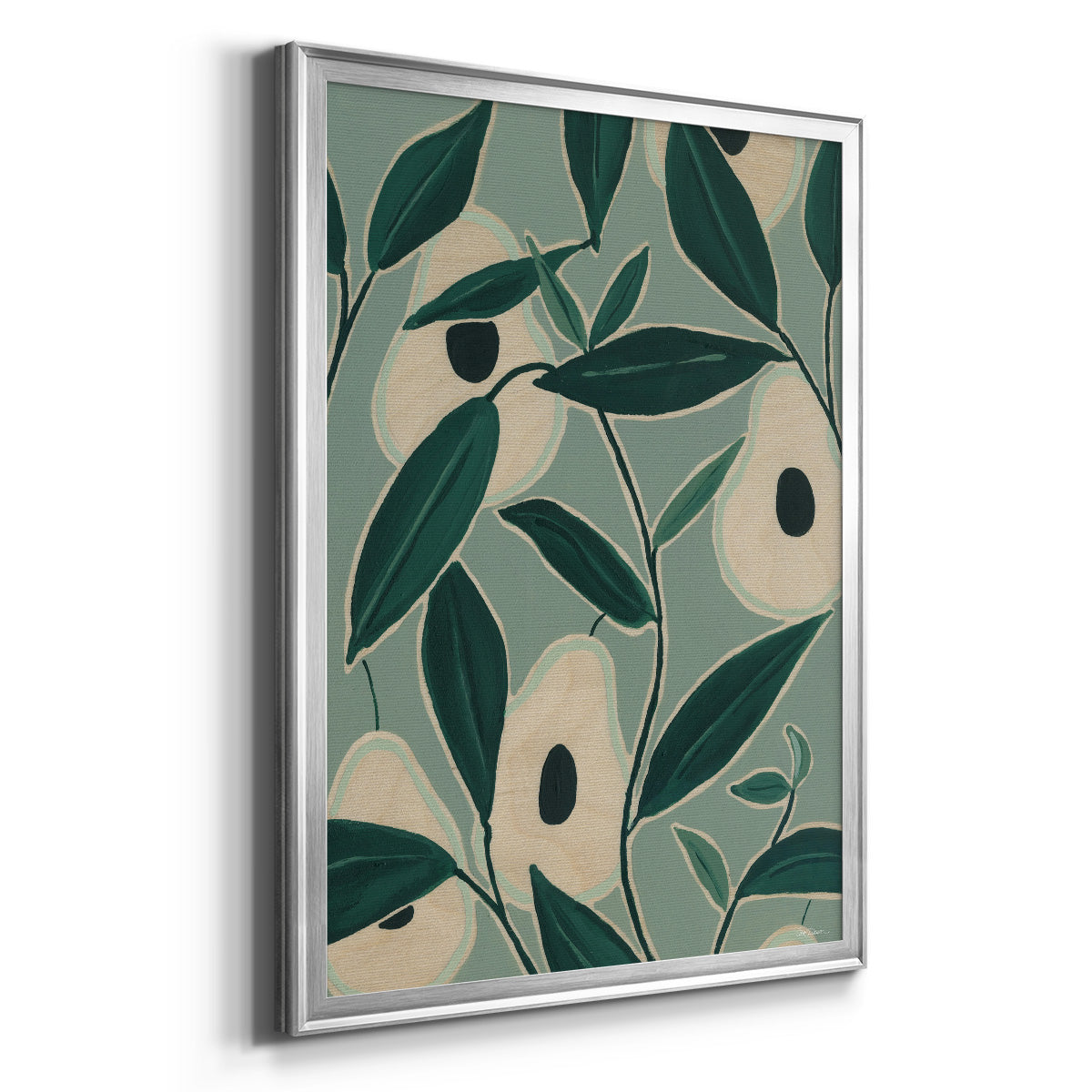 Monochrome Avocados - Modern Framed Canvas Print